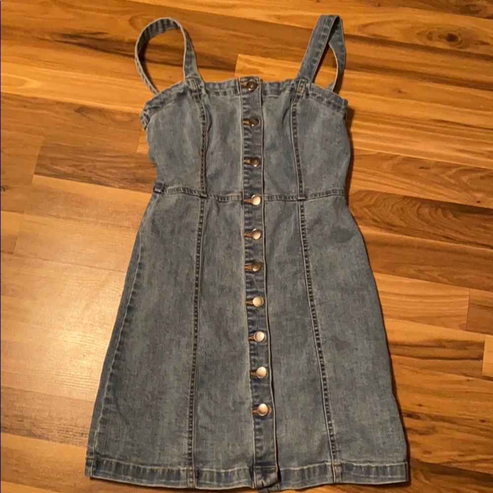 Denim button up dress